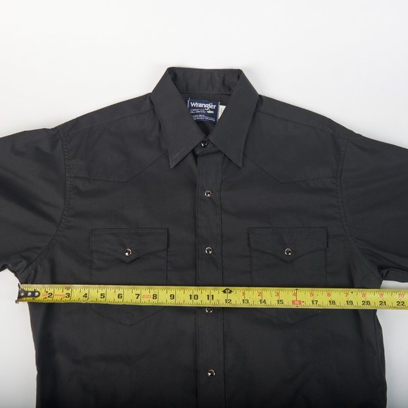 Wrangler Men's 16 x 33 Men's fitted Black Snap Western Cowboy Shirt NWT NEW!!! - Picture 12 of 15
